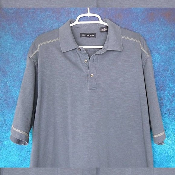 Hathaway Men's Blue Polo Golf Shirt Size Large - Picture 3 of 6